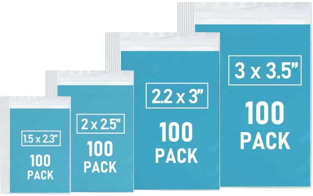 Main image of 400PCS Small Plastic Bags, 4 Assorted Sizes, Small Baggies
