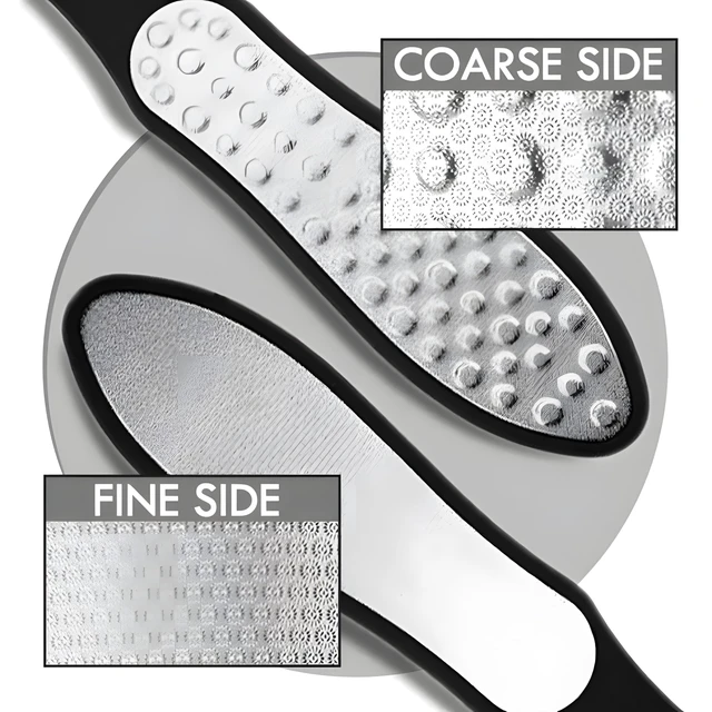 Alt view image 2 of 5 - 3 in 1 Large Size Durable Foot File Callus Remover (1 Pc) with Double Sided Stainless Heel Scraper for Cracked Heels, Pedicure Tools for Feet Ped Egg for Feet with Coarse and Fine Sides.
