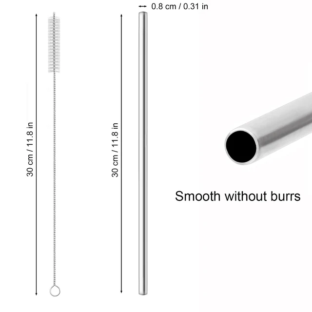 Alt view image 2 of 5 - dcieiosul Set of 4 Reusable Metal Straws, Long Stainless Steel Straw with Cleaning Brushes and Case, Drinking for 40 oz and 30 oz Tumblers