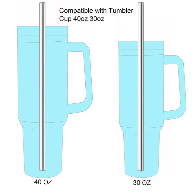 Alt view image 4 of 5 - dcieiosul Set of 4 Reusable Metal Straws, Long Stainless Steel Straw with Cleaning Brushes and Case, Drinking for 40 oz and 30 oz Tumblers