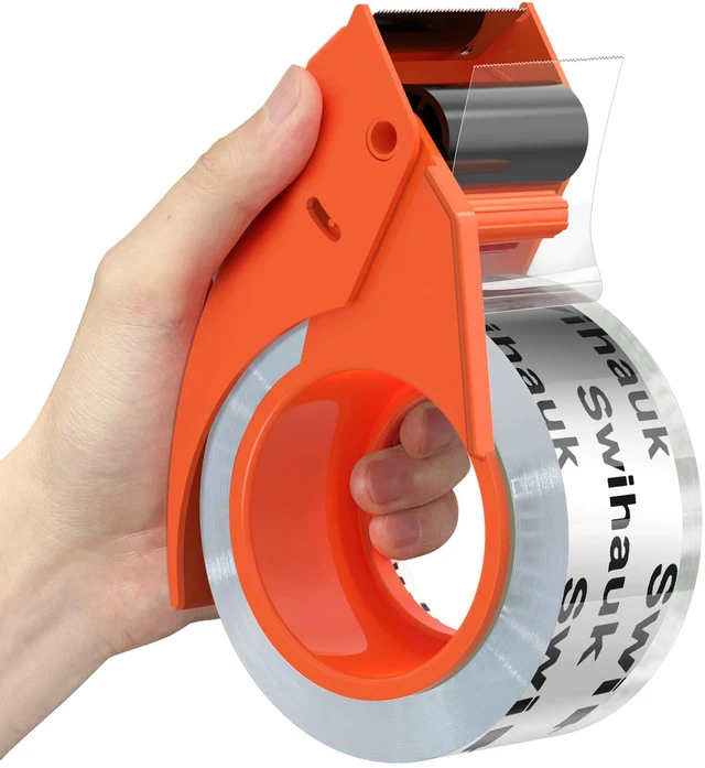 Main image of Swihauk 1.88 in x 66.6 YDs Heavy Duty Packing Tape with Dispenser, Strong & Durable Shipping Tape, Packaging Tape, Clear Package Tape for Shipping Moving Storage and Mailing, 1 Roll + 1 Dispenser