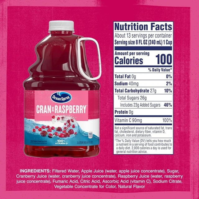Alt view image 5 of 6 - Ocean Spray® Cran-Raspberry® Cranberry Raspberry Juice Drink, 101.4 Fl Oz Bottle
