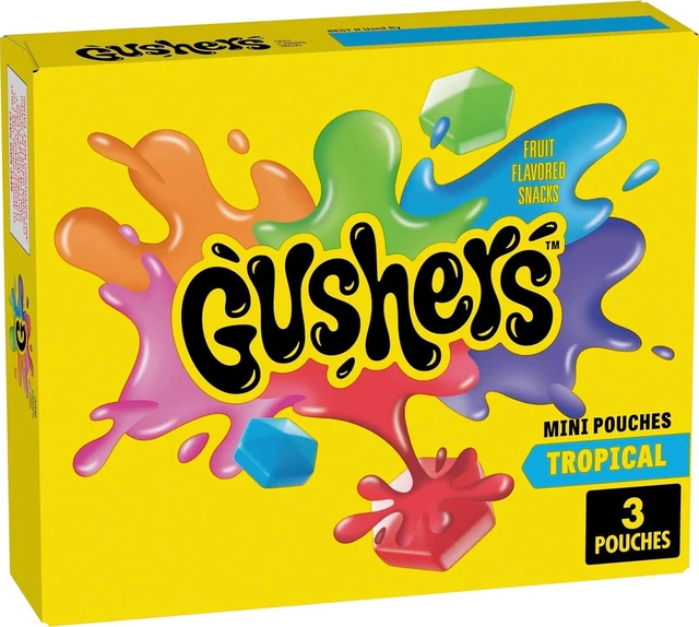 Main image of Gushers Tropical Fruit Flavored Snacks, Mini Pouches, 3 Ct, 1.32 oz (Pack of 5)