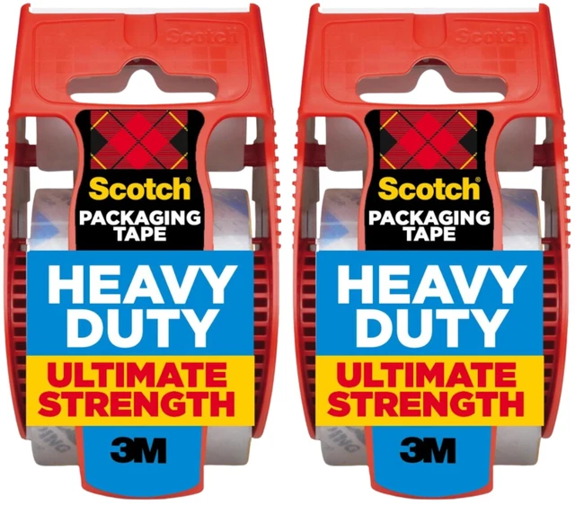 Main image of Scotch Heavy Duty Shipping Packing Tape, Clear, Packing Tape for Moving Boxes and Packaging Supplies, 1.88 in. x 22.2 yd., 2 Roll Dispensers, Moving Supplies