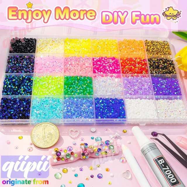 Alt view image 4 of 7 - qiipii 24 Color Bedaazler Kit 3mm Jelly AB Resin Rhinestones for Bedazzling