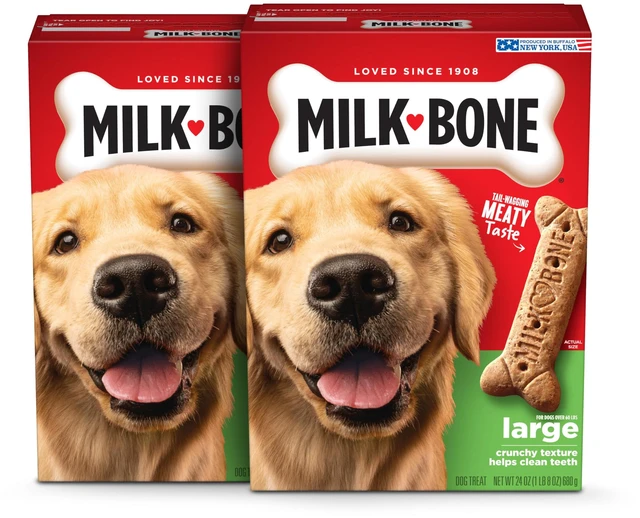 Main image of Milk-Bone Original Dog Treats Biscuits for Large Dogs (Packaging May Vary), 24 Ounces (Pack of 2)