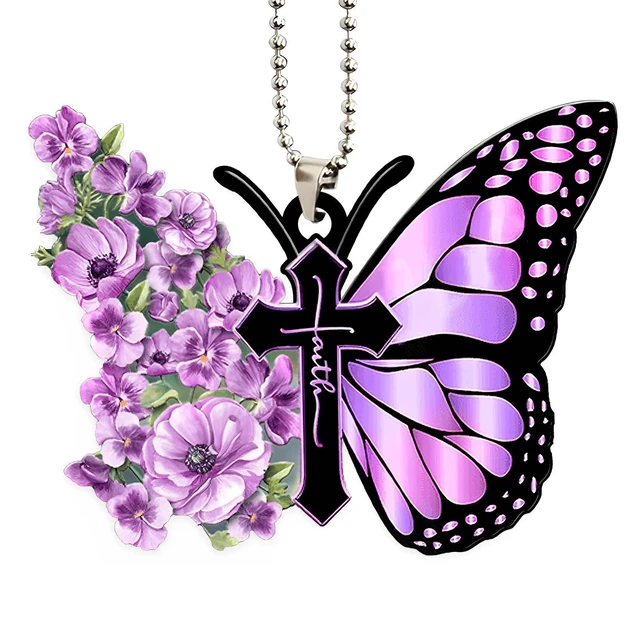Alt view image 2 of 6 - Butterfly Car Hanging Ornament, Hanging Charm Home Decoration Keepsake