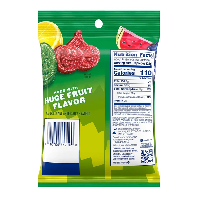 Alt view image 7 of 7 - JOLLY RANCHER Gummies Sours Assorted Fruit Flavored Candy Bag, 6.5 oz (Pack of 2)
