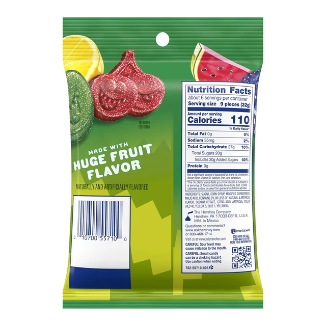 Alt view image 3 of 7 - JOLLY RANCHER Gummies Sours Assorted Fruit Flavored Candy Bag, 6.5 oz (Pack of 2)