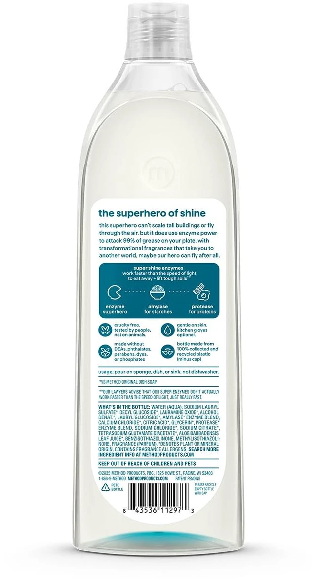 Alt view image 3 of 6 - method Super Shine Liquid Dish Soap, Dewy Daze Scented, 16 fl oz