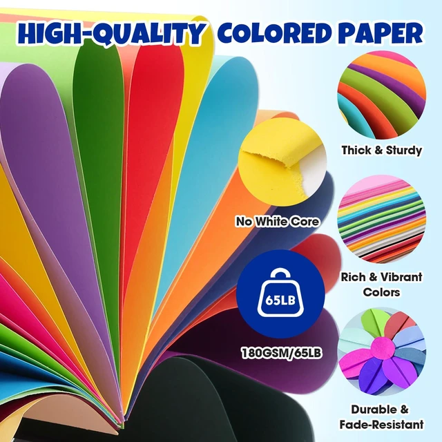 Alt view image 6 of 6 - TUXIYA 50 Sheets 8.5" X 11" Colored Cardstock, 50 Colors Card Stock