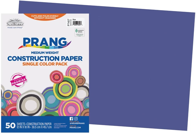 Main image of Prang (Formerly SunWorks) Construction Paper, Blue, 12" x 18", 50 Sheets