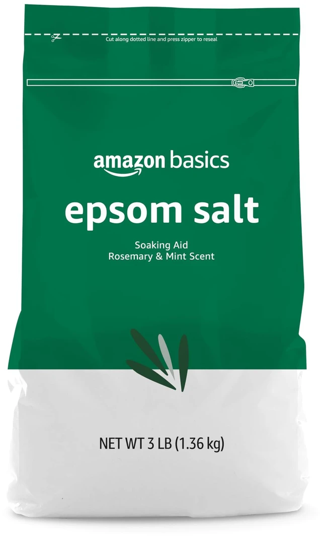 Main image of Amazon Basics Epsom Salt Soaking Aid, Soothing Rosemary & Mint Scent, 3 Pound (Pack of 1) (Previously Solimo)