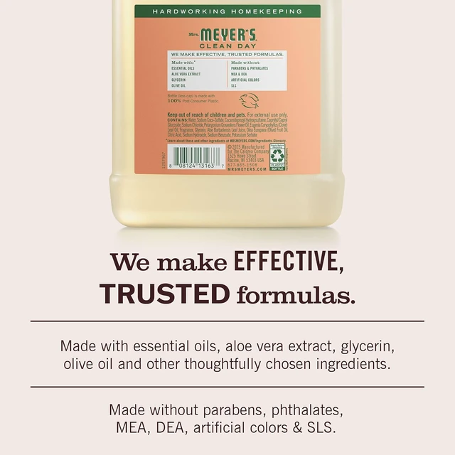 Alt view image 2 of 6 - MRS. MEYER'S CLEAN DAY Hand Soap Refill, Geranium Scent, 33 Fl Oz Bottle