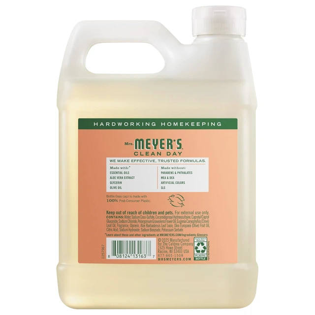 Alt view image 6 of 6 - MRS. MEYER'S CLEAN DAY Hand Soap Refill, Geranium Scent, 33 Fl Oz Bottle