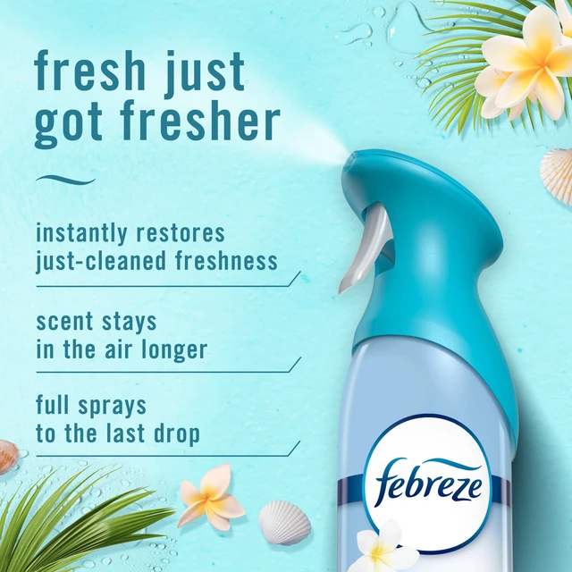 Alt view image 3 of 6 - Febreze Air Mist, Air Freshener Spray, Odor Fighting Room Spray, Deodorizer for Home Bathroom Kitchen Office Apartment Dorm Room Classroom, Bora Bora Waters Scent, 8.1oz (Pack of 2)