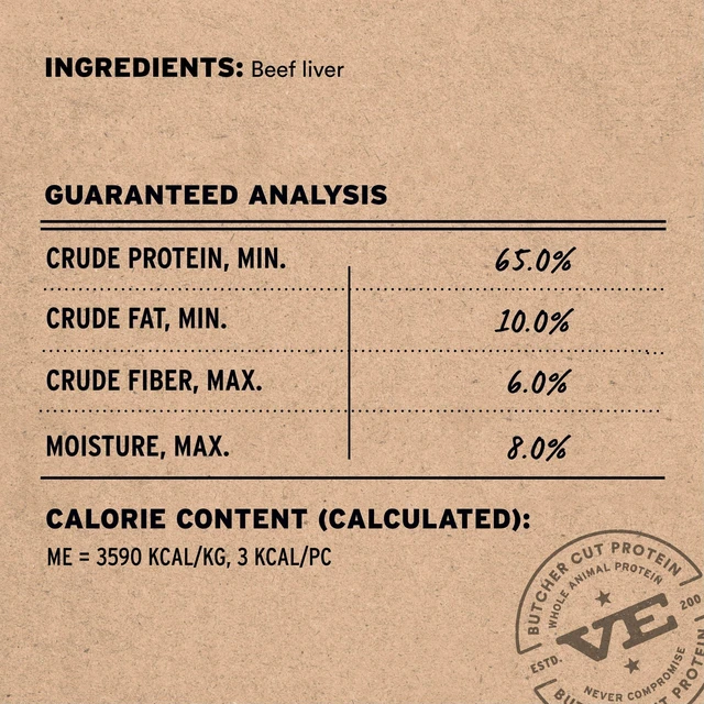 Alt view image 2 of 6 - Vital Essentials Freeze Dried Dog Treats, Beef Liver, 2.1 oz Bag