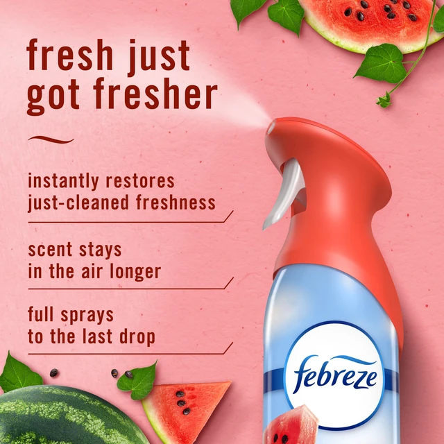 Alt view image 4 of 6 - Febreze Air Mist, Air Freshener Spray, Odor Fighting Room Spray, Deodorizer for Home Bathroom Kitchen Office Apartment Dorm Room Classroom, Watermelon Scent, 8.1oz (Pack of 2)