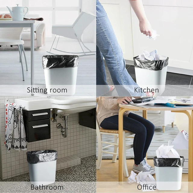 Alt view image 6 of 7 - Teivio Small Black Trash Bags 2.5 Gallon 170 Count Bathroom Garbage Bags