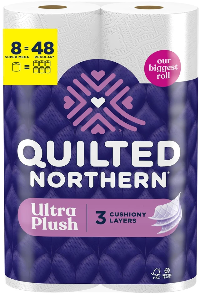 Main image of Quilted Northern Ultra Plush Toilet Paper, 8 Rolls, 3-Ply Toilet Tissue