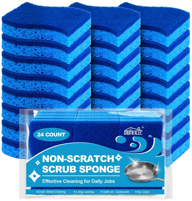 Main image of HOMEXCEL Sponges Kitchen 24 Pack, Non Scratch Scrub Dish Sponge, S- Blue