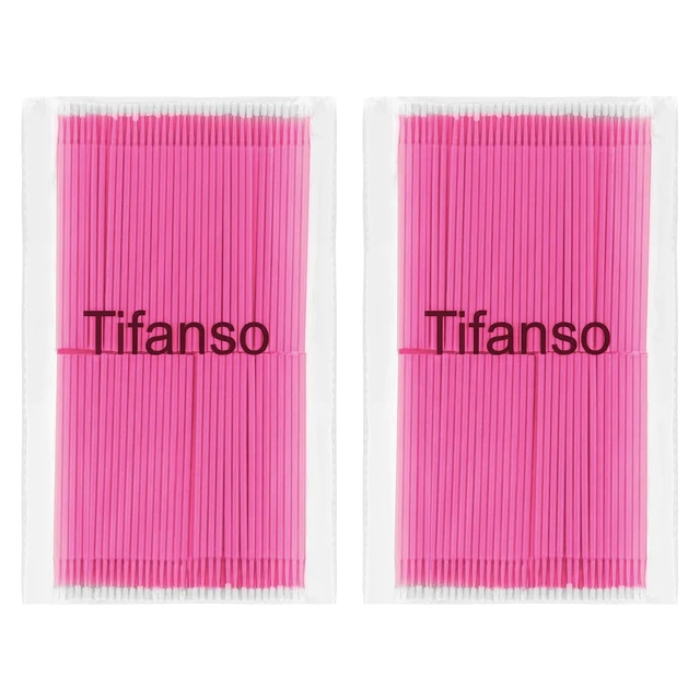 Alt view image 7 of 7 - Tifanso 400PCS 2mm Disposable Micro Cotton Swabs for Lash Extensions, Pink