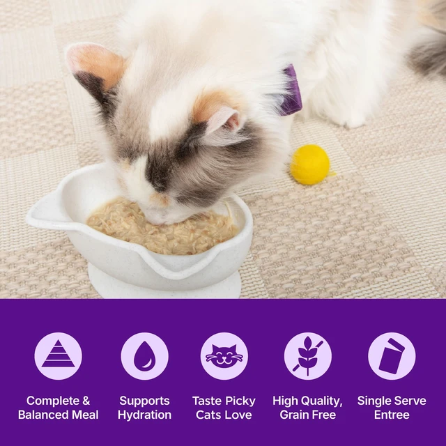 Alt view image 3 of 6 - Wellness Appetizing Entres Shredded and Mousse Variety Pack Adult Wet Cat Food, Natural, Protein Rich, Grain Free, Poultry Recipes, 1.4oz, Pack of 8 Pouches