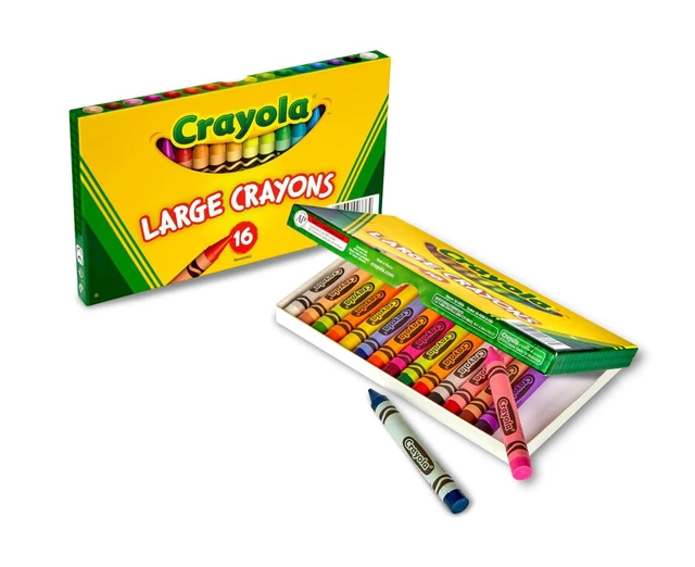 Alt view image 2 of 6 - Binney & Smith Crayola Large Crayon Set, Lift-Lid Box, Assorted Colors, Box of 16