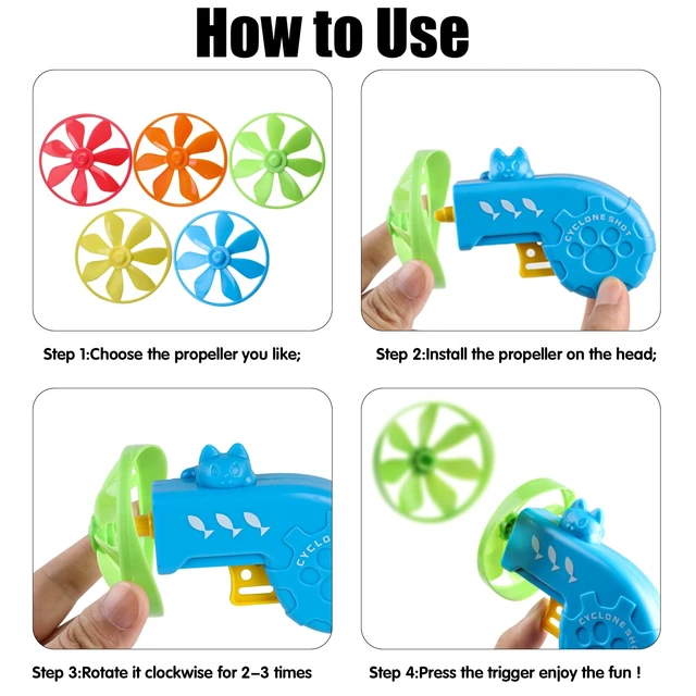 Alt view image 6 of 7 - FOIMAS 17pcs Cat Fetch Toy, Interactive Flying Propeller Toys for Indoor Outdoor Chasing Training Hunting for Cats and Kittens