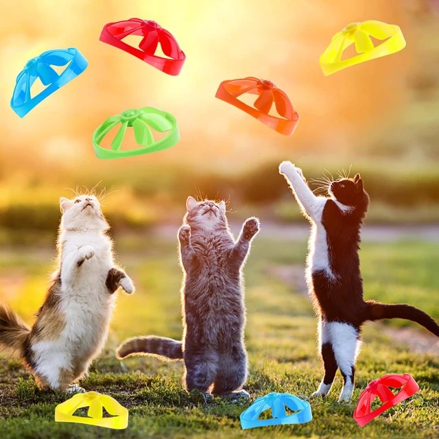 Alt view image 4 of 7 - FOIMAS 17pcs Cat Fetch Toy, Interactive Flying Propeller Toys for Indoor Outdoor Chasing Training Hunting for Cats and Kittens