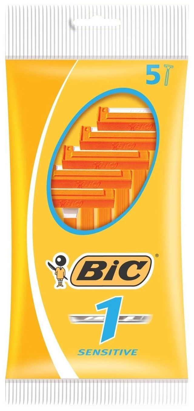 Main image of Bic Men Classic Sensitive Disposable Razors, 5 Count (Pack of 1)