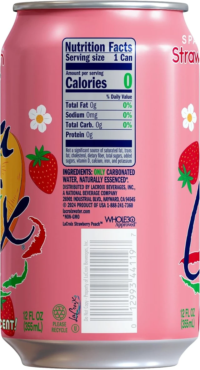 Alt view image 4 of 6 - La Croix Strawberry Peach Sparkling Water, 12 Fl Oz (Pack of 8)