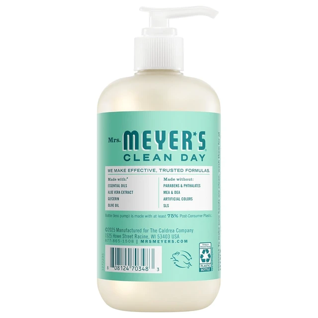 Alt view image 3 of 6 - MRS. MEYER'S CLEAN DAY Hand Soap, Mint Scent, 12.5Fl Oz Bottle
