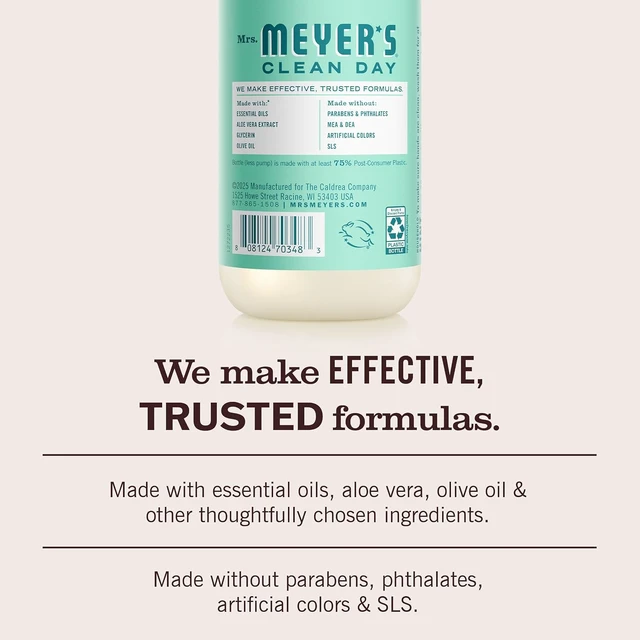 Alt view image 2 of 6 - MRS. MEYER'S CLEAN DAY Hand Soap, Mint Scent, 12.5Fl Oz Bottle