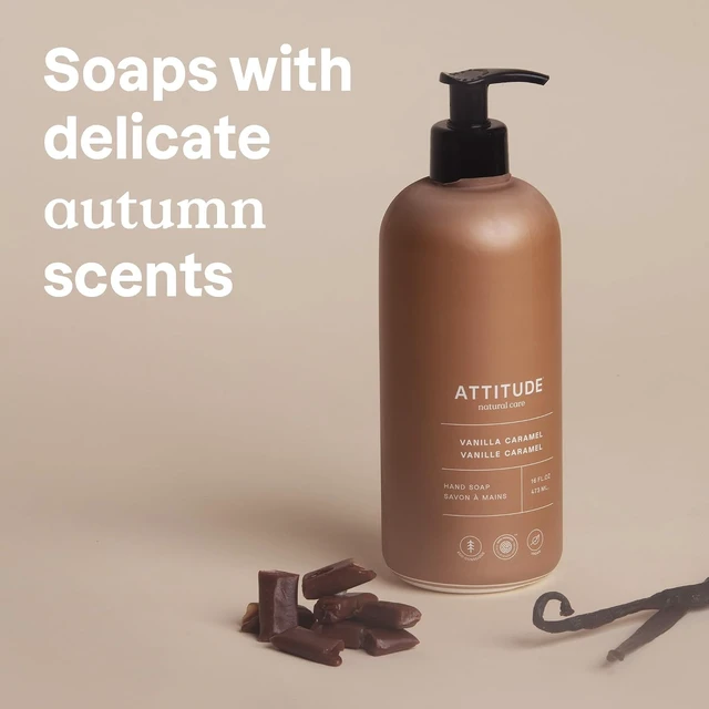 Alt view image 6 of 6 - ATTITUDE Liquid Hand Soap, Vanilla Caramel, 16 Fl Oz, EWG Verified, Plant and Mineral-Based, Vegan Personal Care Products