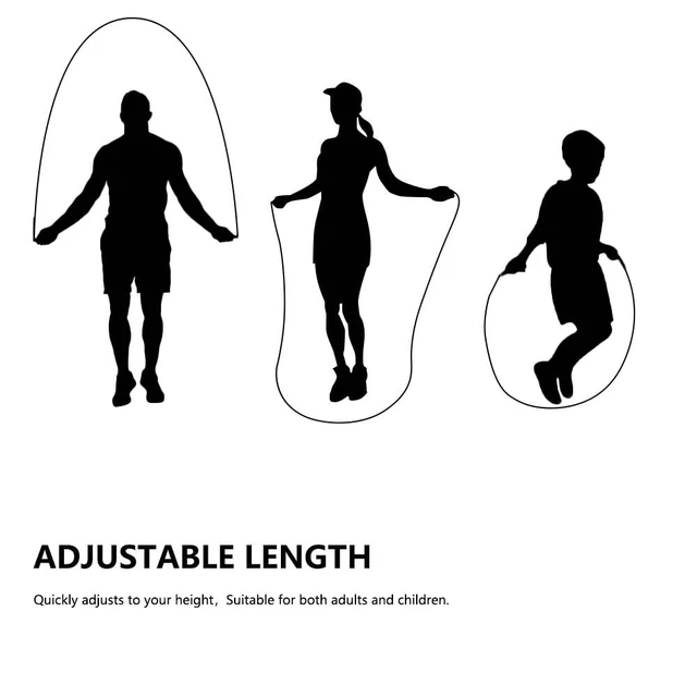 Alt view image 5 of 6 - Adjustable Tangle-Free Rapid Speed Jumping Rope with Ball Bearings for Women, Men and Kids for Exercise & Slim Body at Home, School, Gym