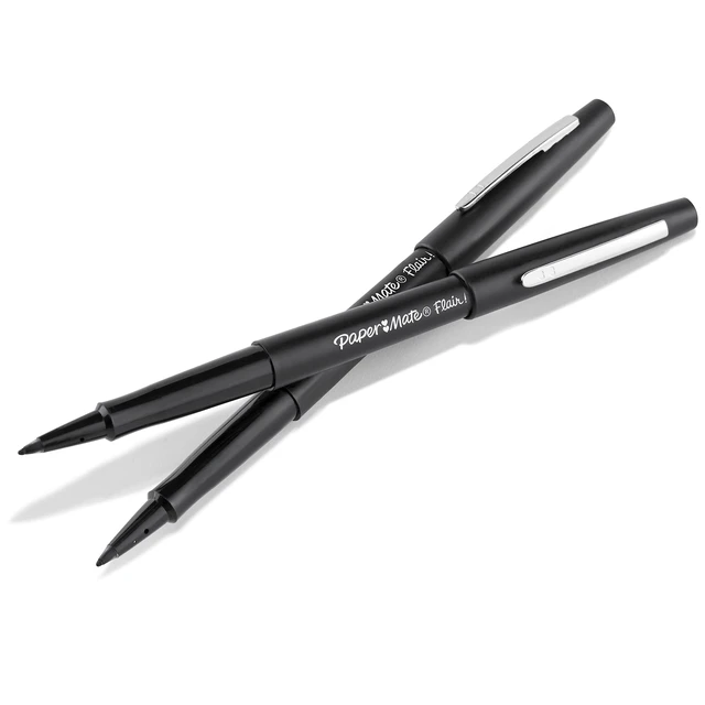 Alt view image 6 of 6 - Paper Mate Flair Felt Tip Pens, Medium Point 0.7mm, Black, 2 Count