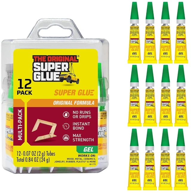 Main image of Super Glue Gel, 2 Gram Tubes, 12 Count (Pack of 1)