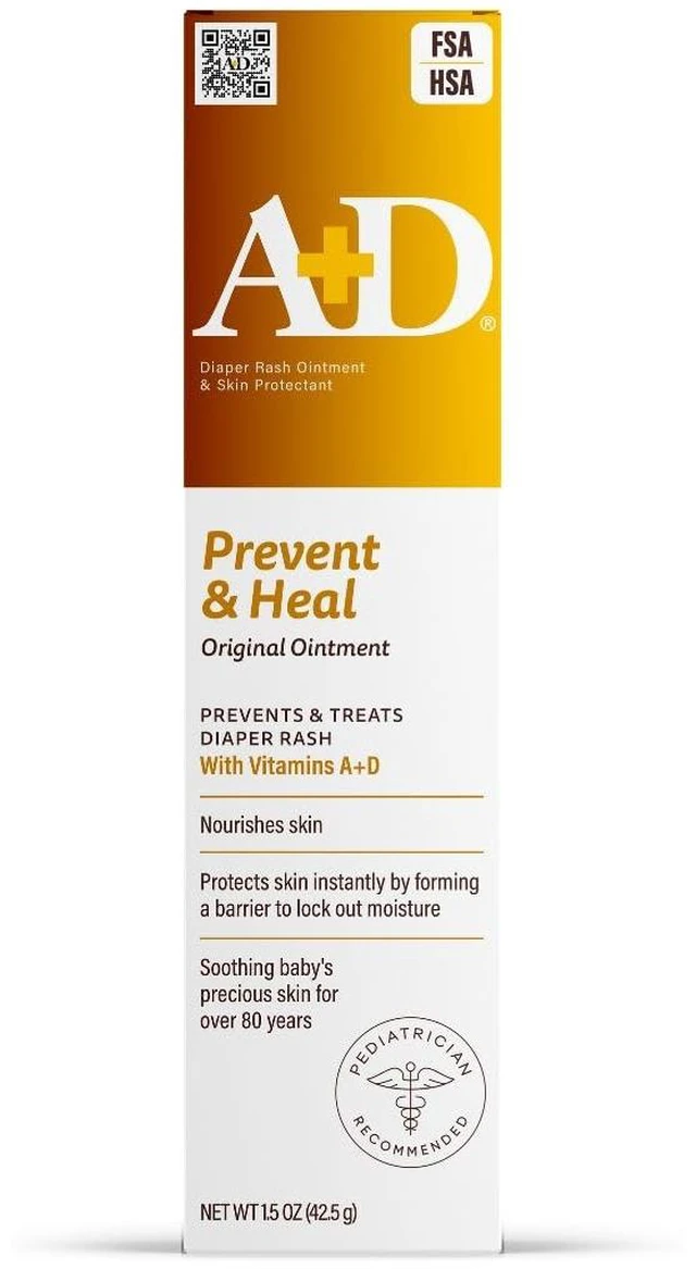 Main image of A+D Original Diaper Rash Ointment 1.5oz, Prevents and Protects Against Diaper Rash, Moisturizing Skin Protectant with Vitamins A and D, for Dry and Cracked Skin