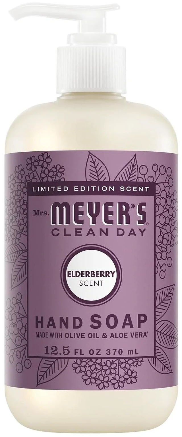 Main image of 5 Fl Oz Hand Soap, Elderberry Scent, Mrs. Meyer's Clean Day