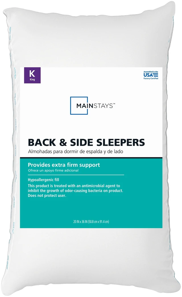 Main image of Mainstays King Extra Firm Back and Side Sleeper Bed Pillow