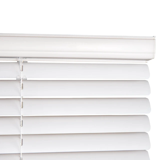 Alt view image 4 of 6 - Mainstays 1in Cordless Vinyl Light Filtering Mini Blinds, White, 27in W x 64in L