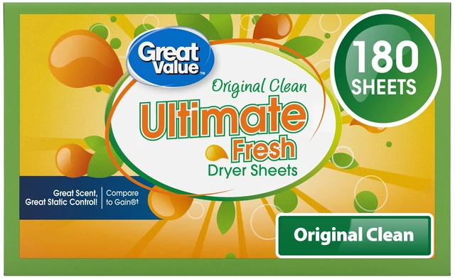 Main image of Great Value Ultimate Fresh Dryer Sheets Original Clean 180 Count