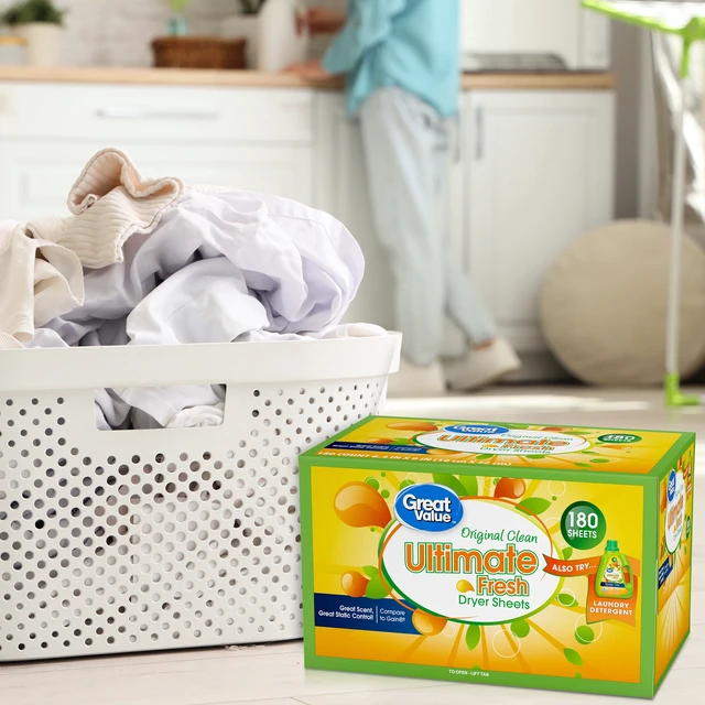 Alt view image 6 of 6 - Great Value Ultimate Fresh Dryer Sheets Original Clean 180 Count