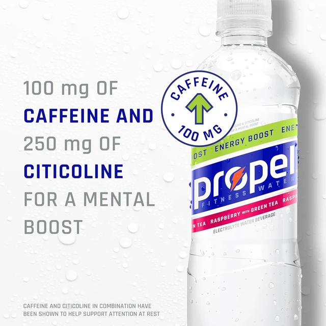 Alt view image 5 of 6 - Propel Energy Boost Electrolyte Water Beverage, Raspberry with Green Tea 16.9fl oz, 12Ct