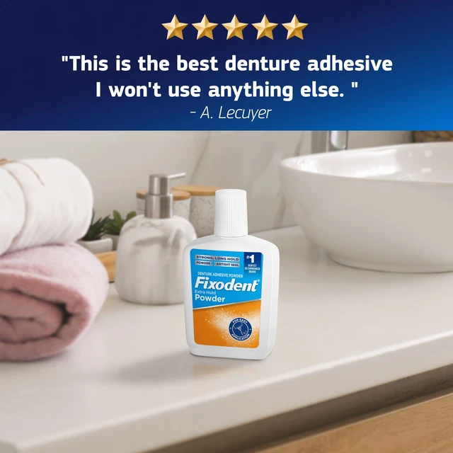 Alt view image 5 of 6 - Fixodent Extra Hold Denture Adhesive Powder, 2.7 Oz
