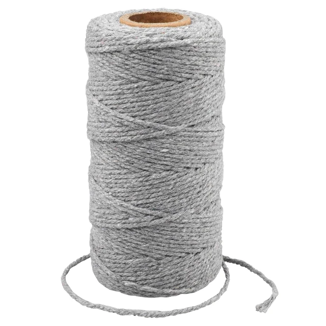 Alt view image 2 of 6 - G2PLUS 2mm Cotton String, 328 Feet Grey Twine for Crafts and Gift Wrap