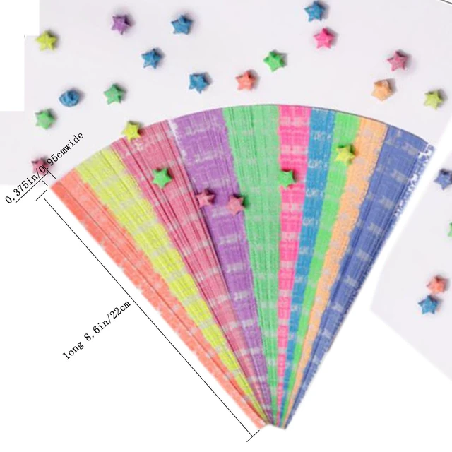 Alt view image 3 of 5 - 12 Color Glowing Star Origami Paper Strips, 210 Sheets, DIY Colorful Decorative Paper Strips