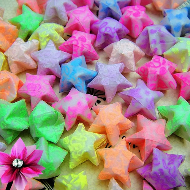 Alt view image 5 of 5 - 12 Color Glowing Star Origami Paper Strips, 210 Sheets, DIY Colorful Decorative Paper Strips