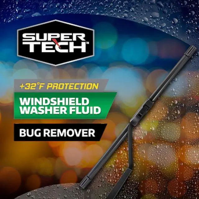 Alt view image 6 of 7 - Super Tech Bug Remover with Rain Repeller Green Windshield Washer Fluid 1 Gallon